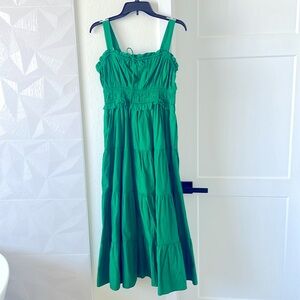 NWOT j crew green maxi dress